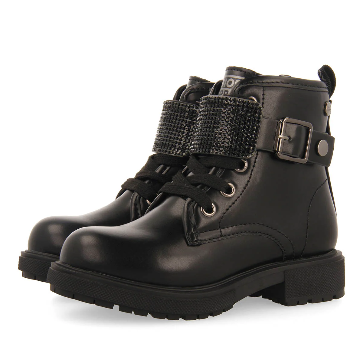 MILITARY STYLE BOOTS WITH REMOVABLE RHINESTONE STRAP ROSKILDE - Image 2