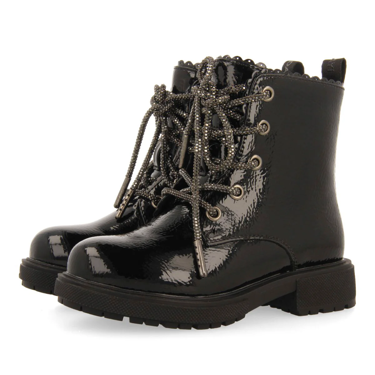 MILITARY STYLE PATENT EFFECT BOOTS ZILINA - Image 2