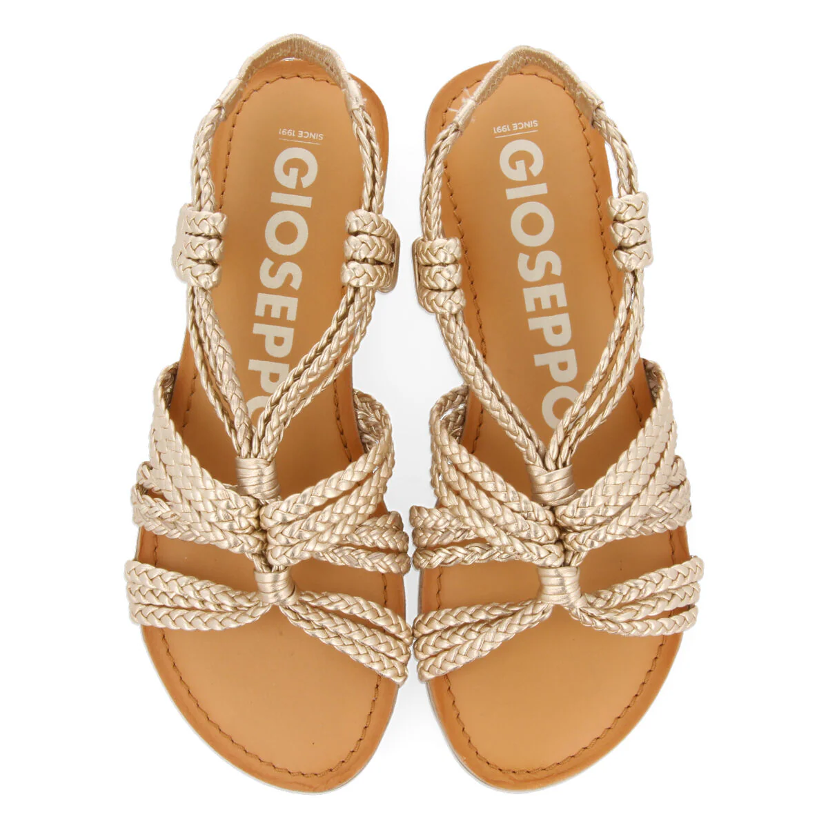 Molay women's flat gold braided sandals - Image 5