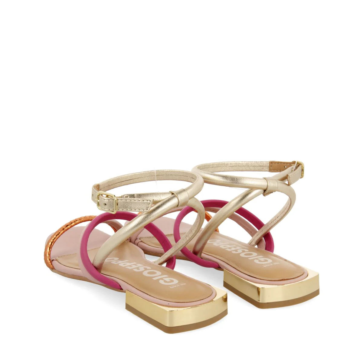 MULTICOLOR LEATHER SANDALS WITH METALLICS FOR WOMEN LATAH - Image 3