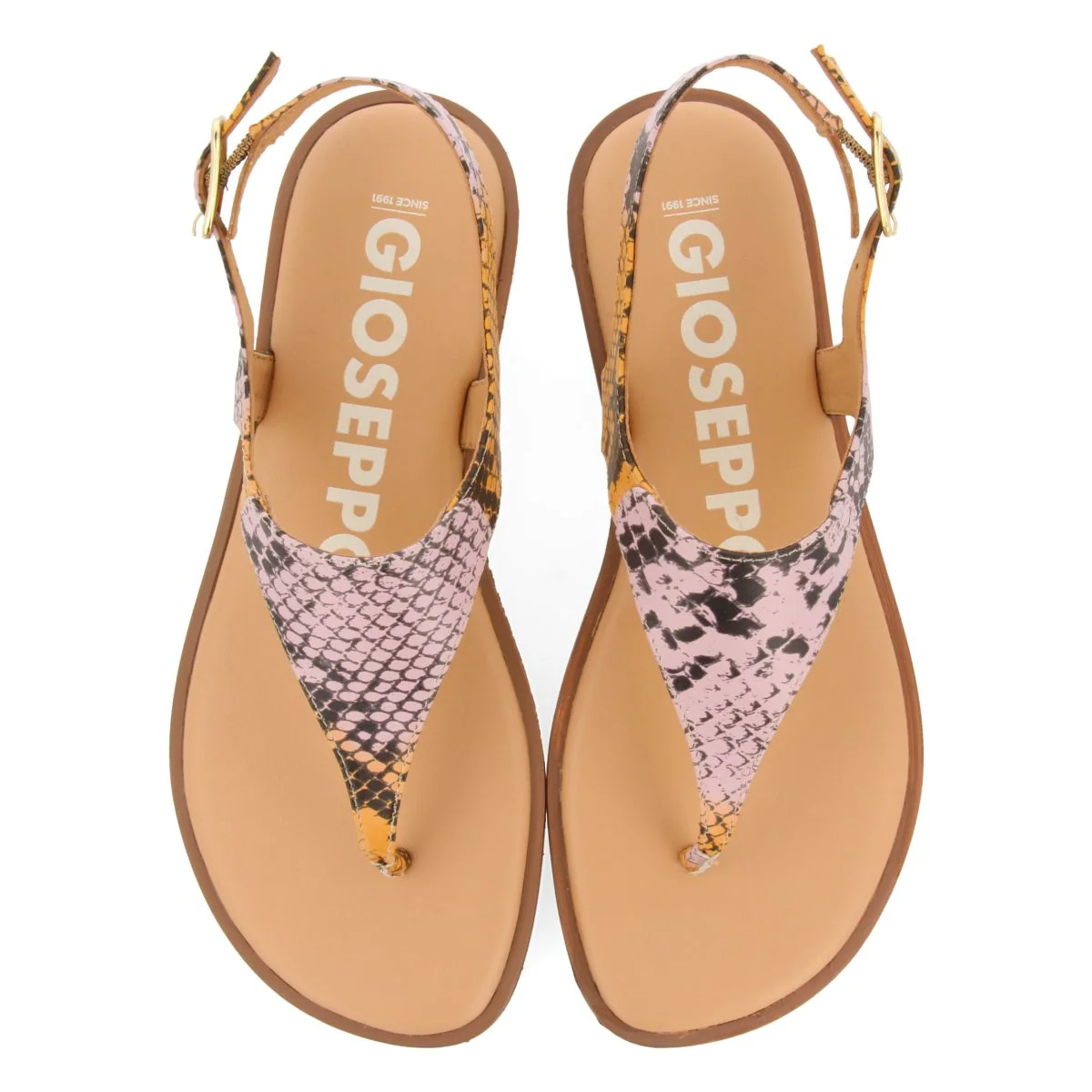 MULTICOLOR SNAKE PRINT LEATHER SANDALS FOR WOMEN XIBER - Image 4