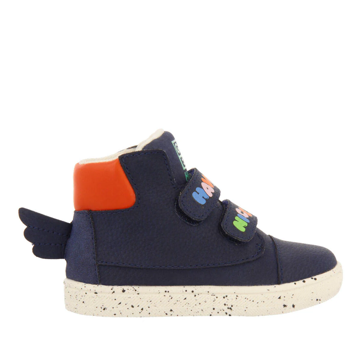 Myrset babies' navy blue boot-style sneakers with decorative wings
