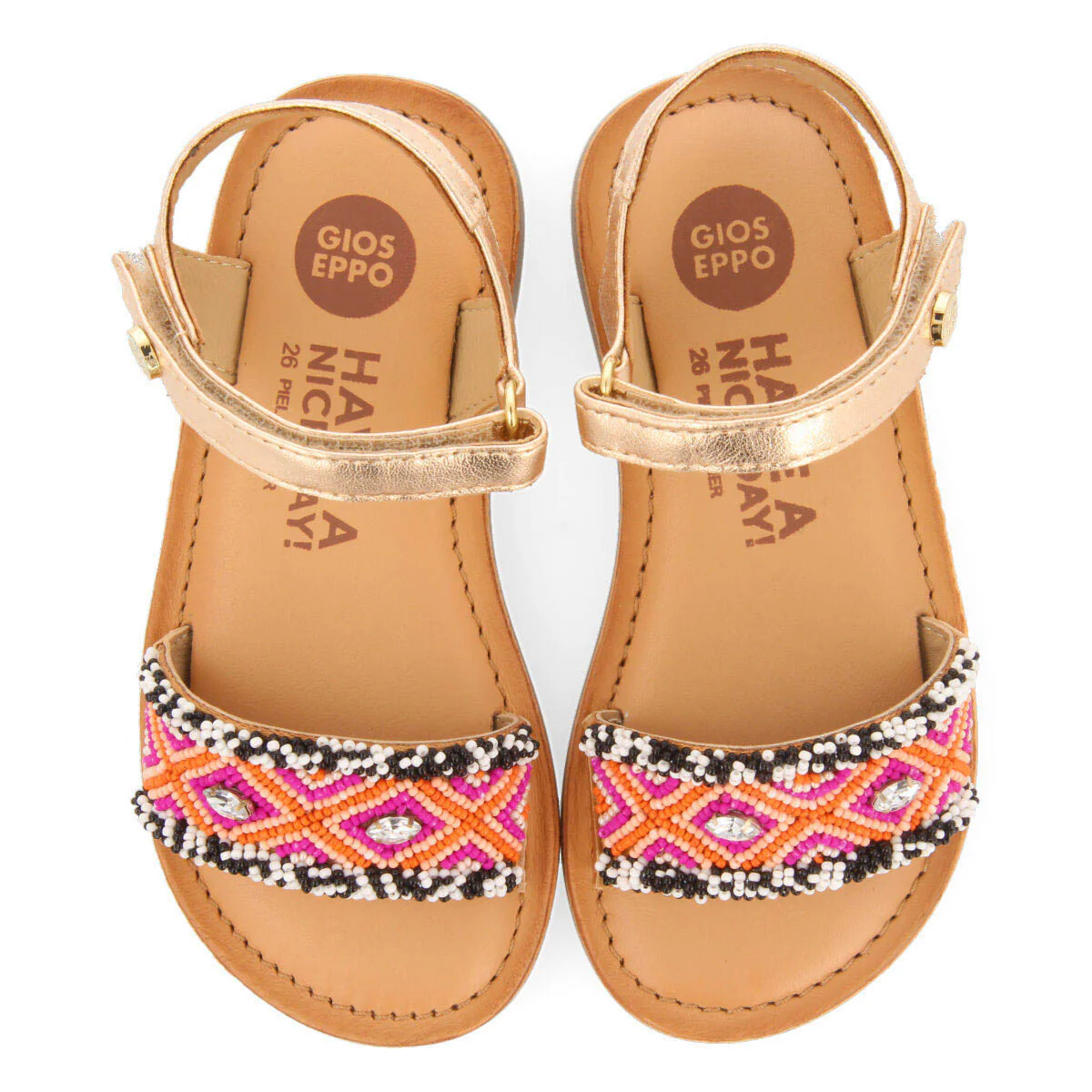 Naillat girls leather sandals with multicoloured geometric details - Image 3