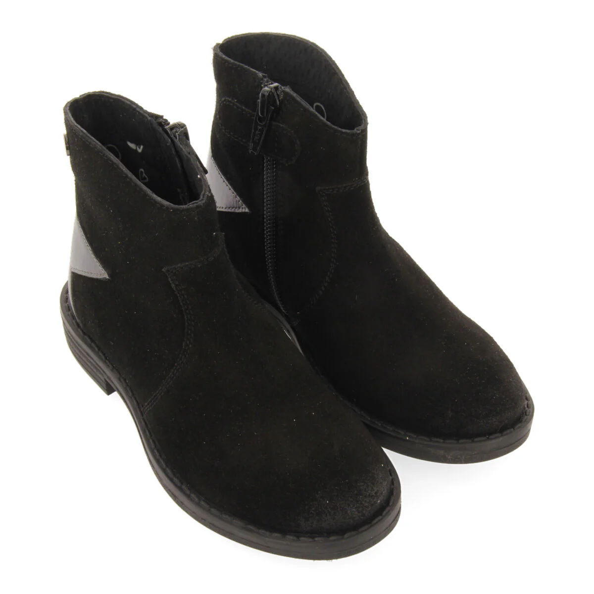 Nastola children's black split-suede cowboy boots with decorative star - Image 3