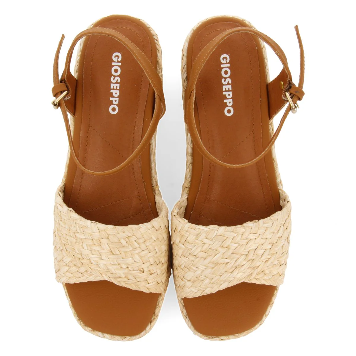 NATURAL COLOR RAFFIA SANDALS WITH PLATFORM FOR WOMEN COOS - Image 5