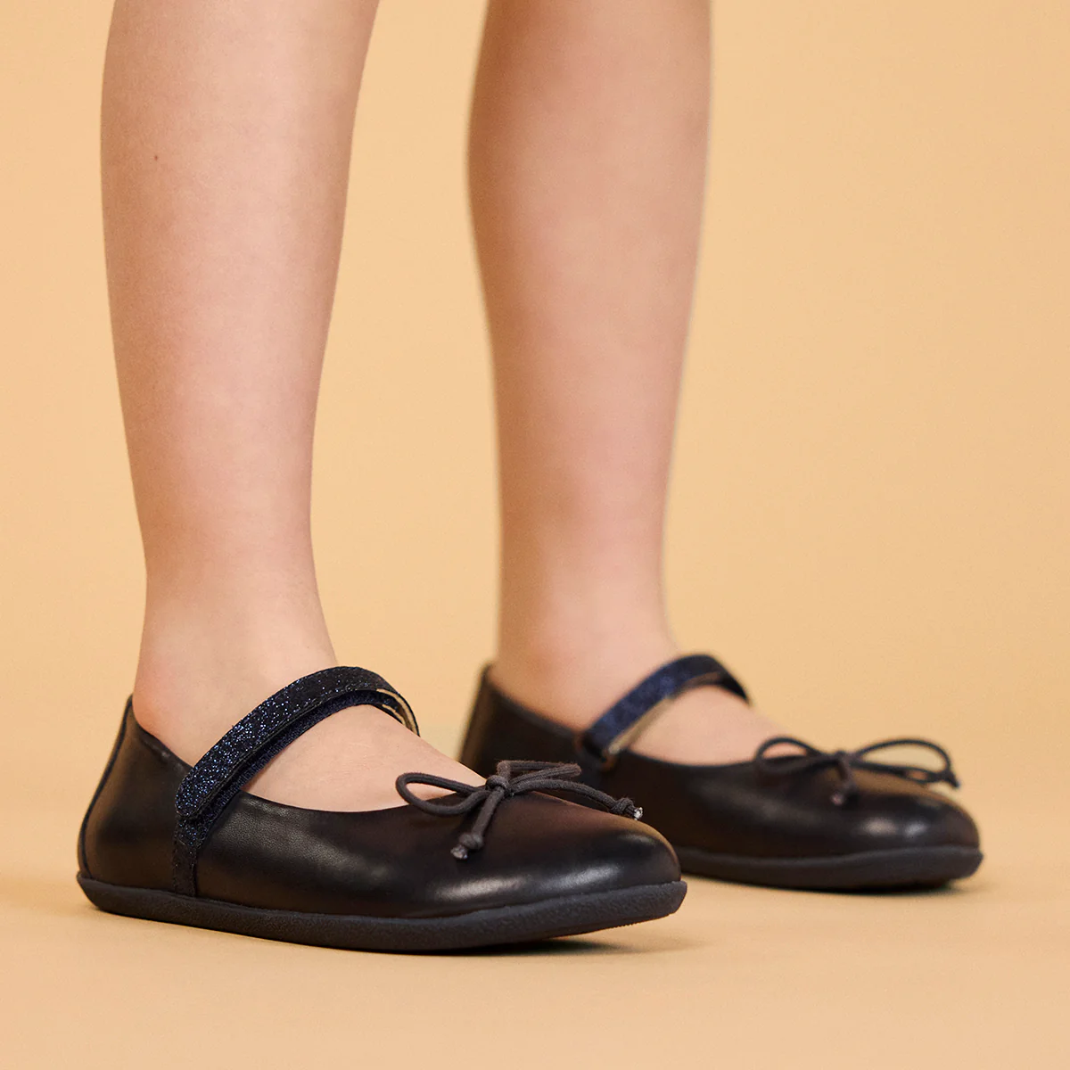 NAVY BLUE GLITTERY BALLET FLATS WITH BOW EMBELLISHMENT FOR GIRLS AND BOYS ANNSVILLE - Image 5