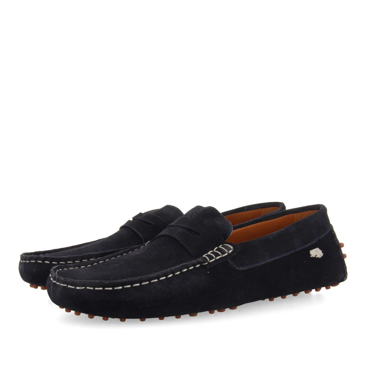 NAVY BLUE LEATHER LOAFERS FOR MEN TARPON - Image 2