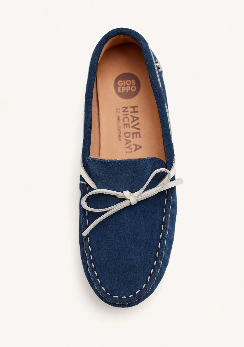 NAVY BLUE LEATHER NAUTICAL STYLE MOCCASIN FOR BOYS AND GIRLS ASBURY - Image 4
