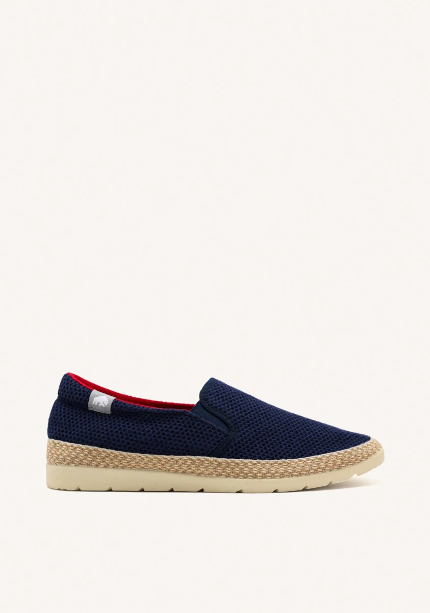 NAVY BLUE MESH ESPADRILLES WITH RECYCLED COTTON FOR MEN YACOLT