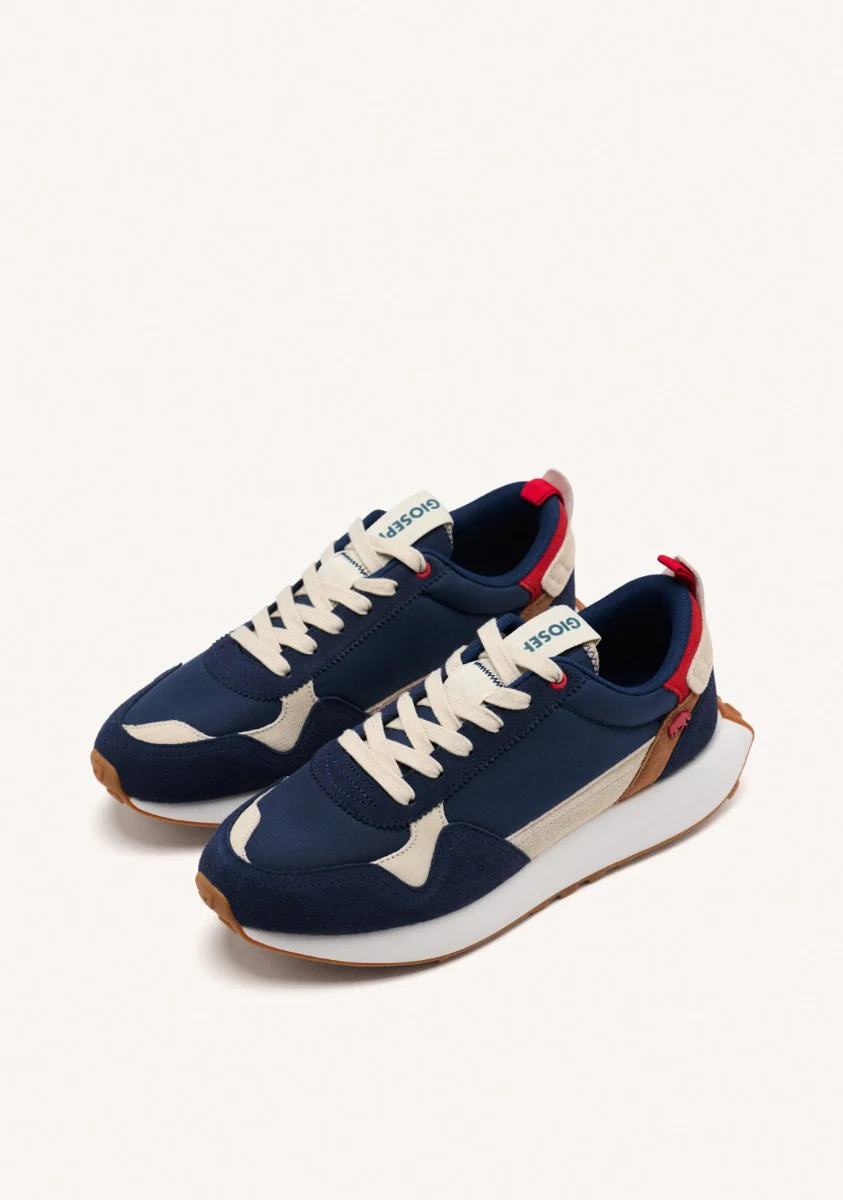 NAVY BLUE SNEAKERS WITH COLOR CONTRASTS FOR MEN ZENNOR - Image 2