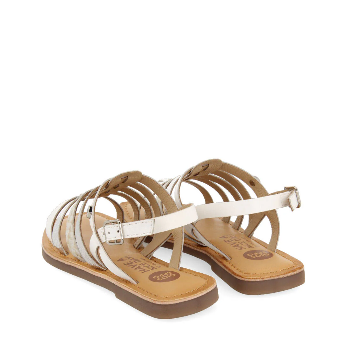 Neac girls white leather multi strap sandals - Image 4