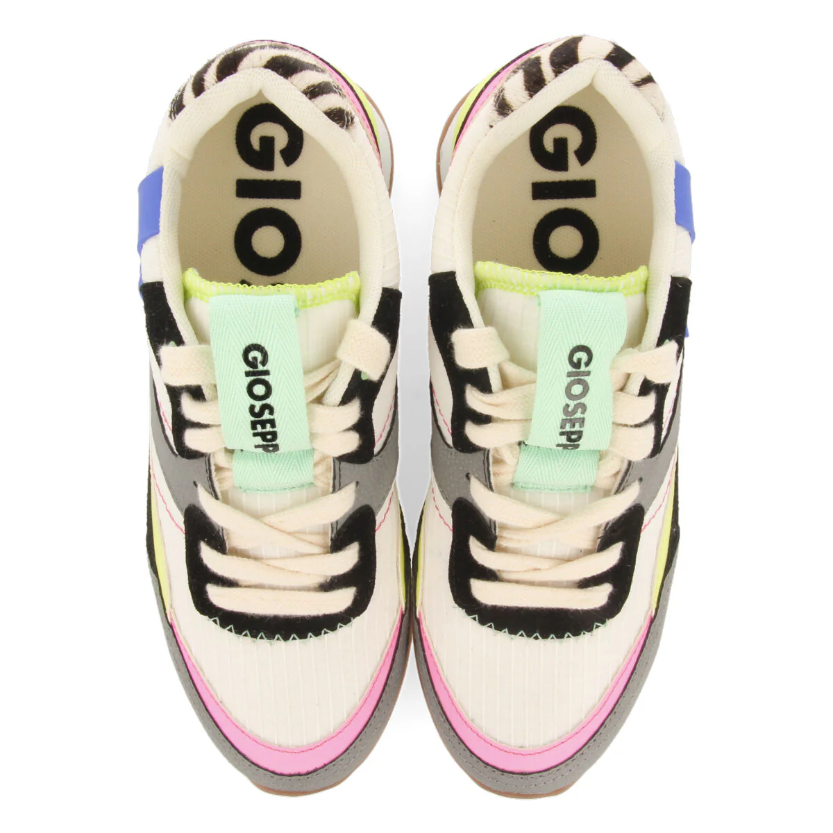 Nerang women's white sneakers with inner wedges and a range of textures and prints - Image 3