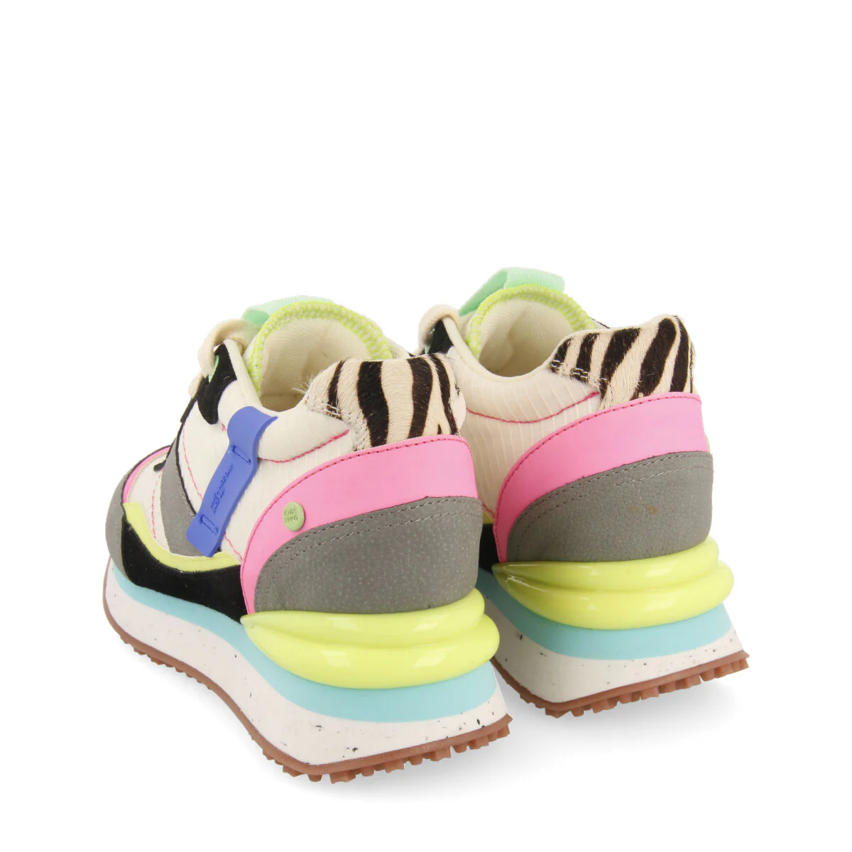Nerang women's white sneakers with inner wedges and a range of textures and prints - Image 4