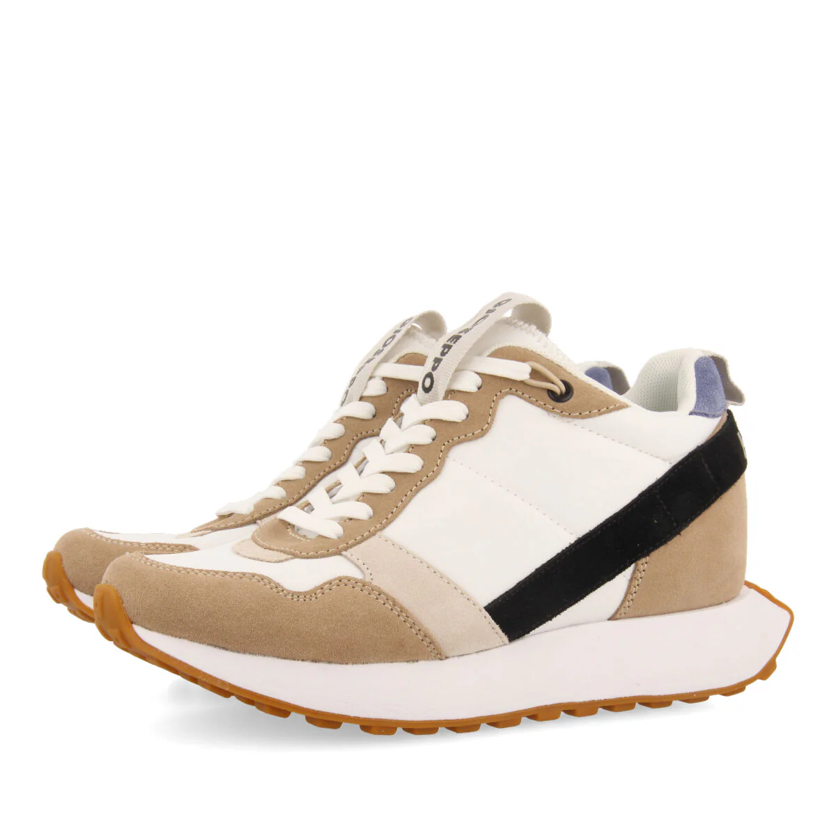 Noreuil women's multicoloured retro-style sneakers with inner wedges - Image 2