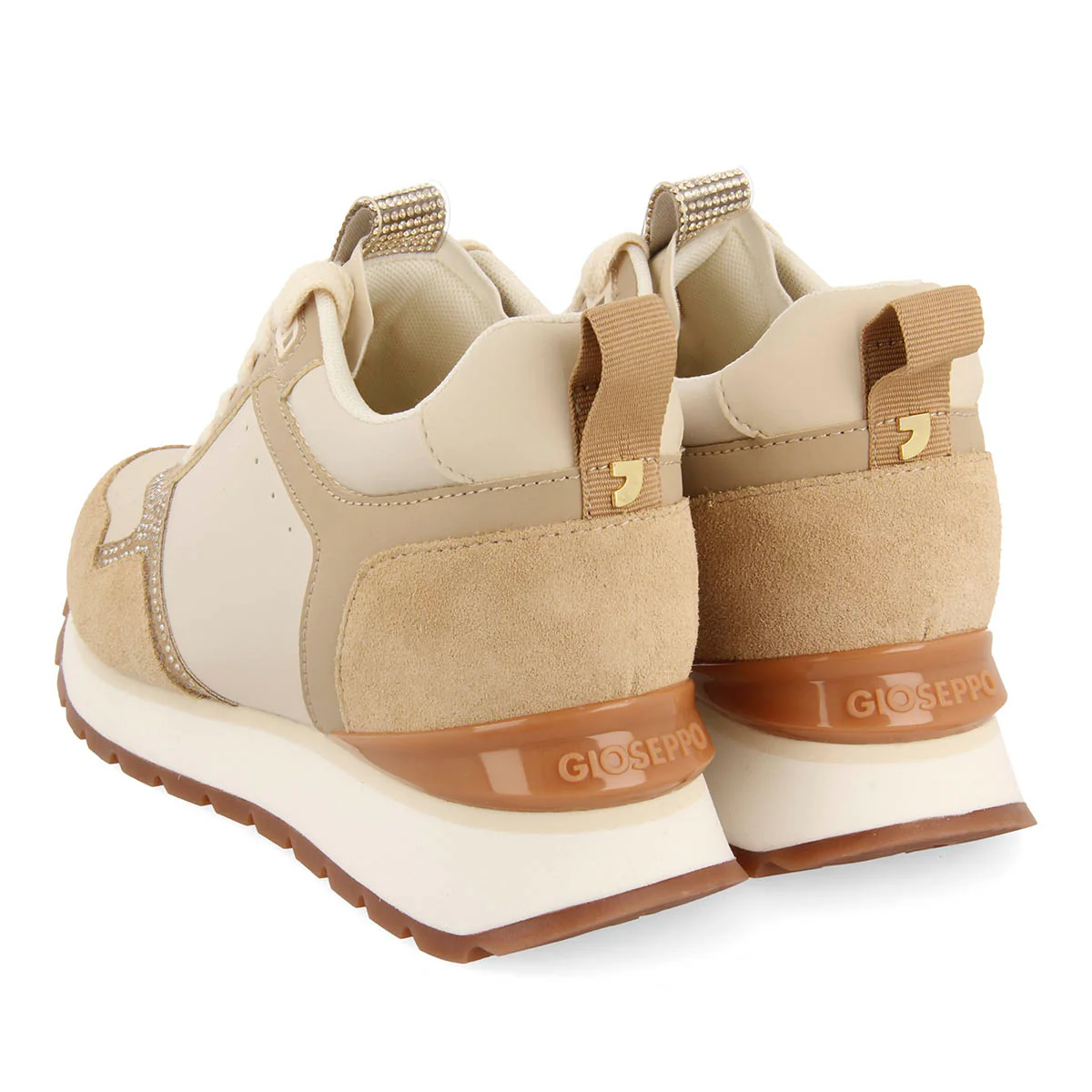 NUDE SNEAKERS WITH RHINESTONE DETAIL AND INTERNAL WEDGE FOR WOMEN DEBARY - Image 4