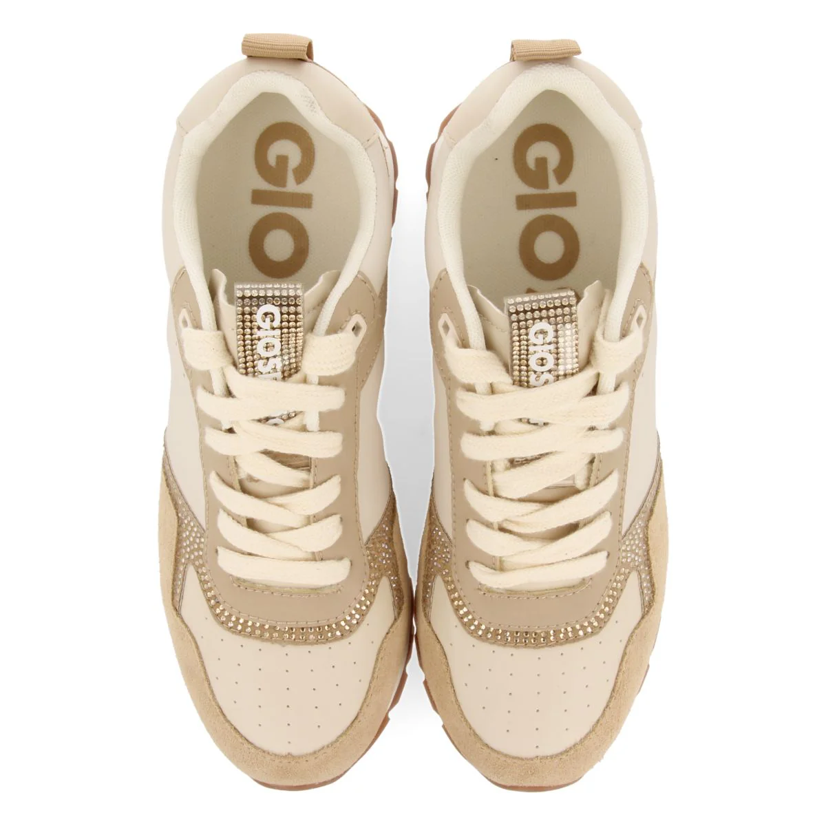 NUDE SNEAKERS WITH RHINESTONE DETAIL AND INTERNAL WEDGE FOR WOMEN DEBARY - Image 5