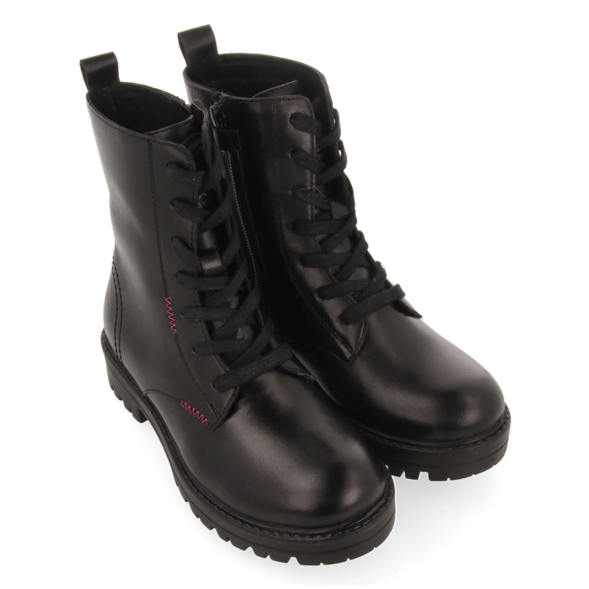 Oacoma children's black leather lace-up ankle boots - Image 2