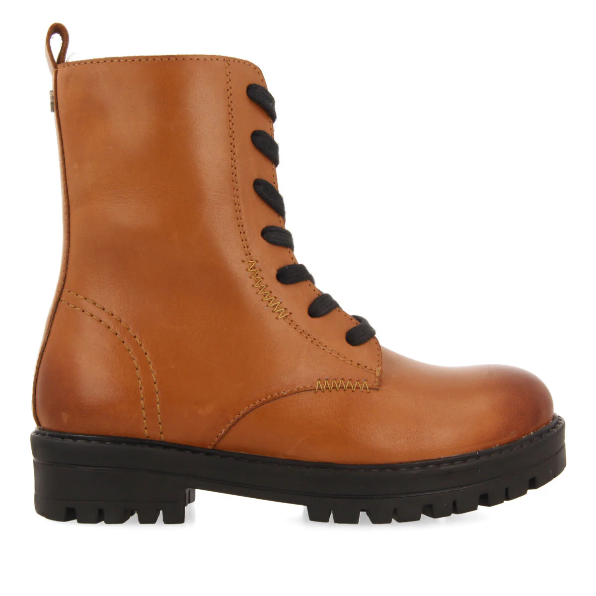 Oacoma children's tan leather lace-up ankle boots