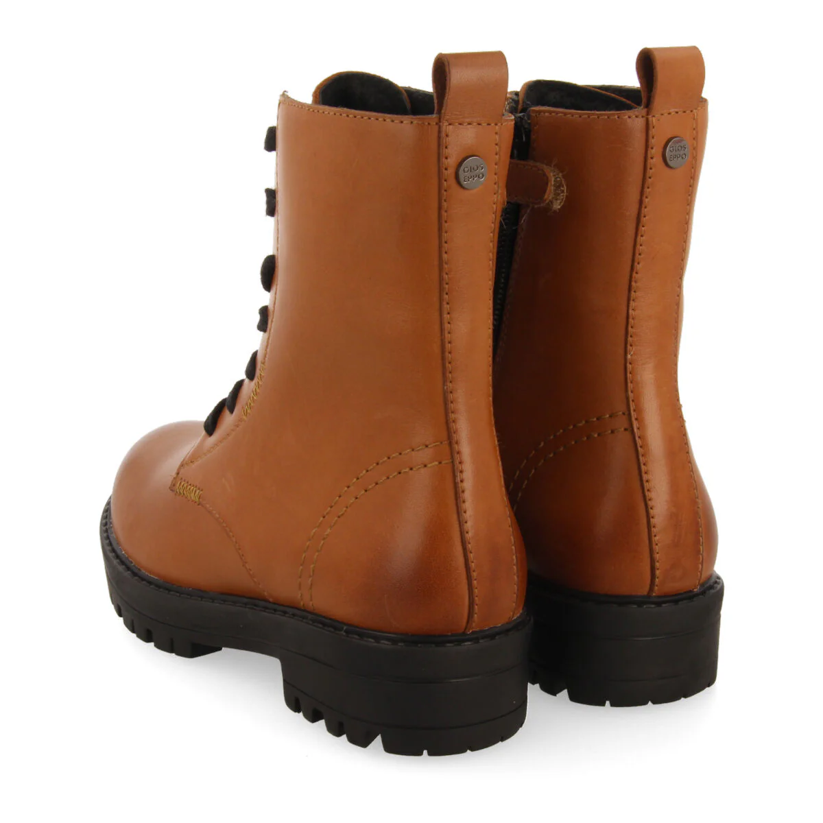 Oacoma children's tan leather lace-up ankle boots - Image 3