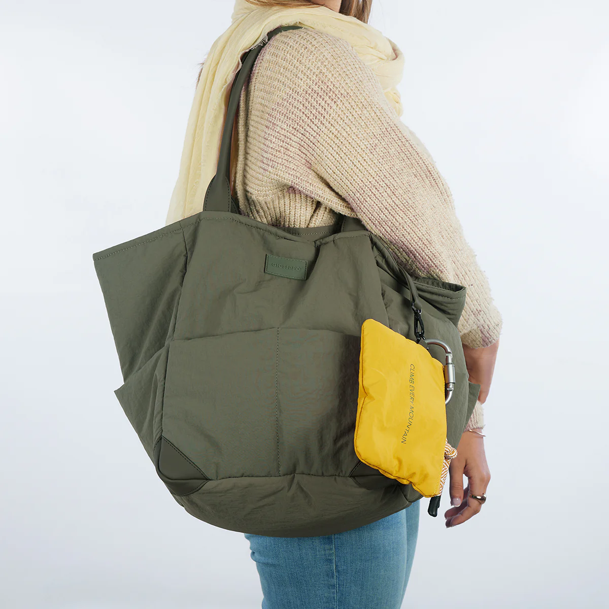 Odda quilted khaki shopper bag - Image 2