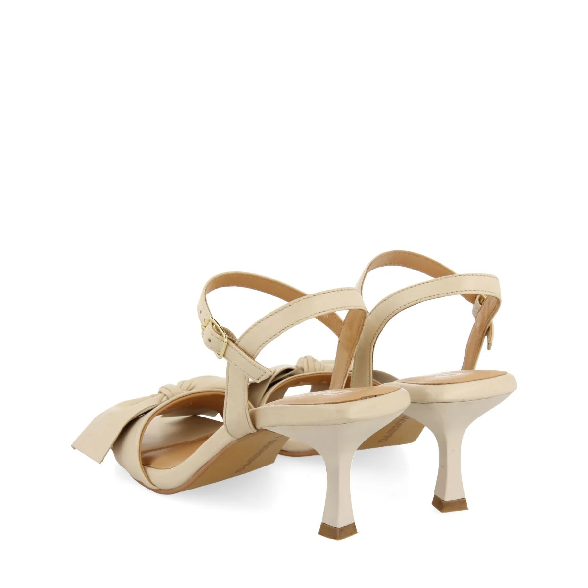 LEATHER HEELED SANDALS BOW PATTI - Image 3