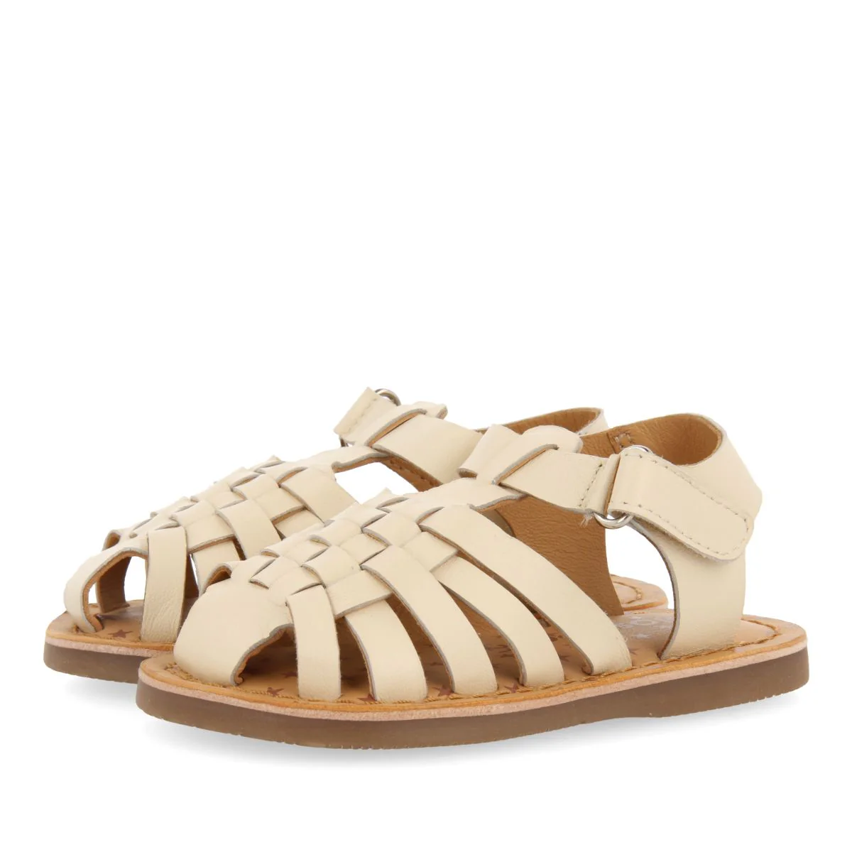 OFF-WHITE LEATHER BABY CRAB-STYLE SANDALS HARRAH - Image 2