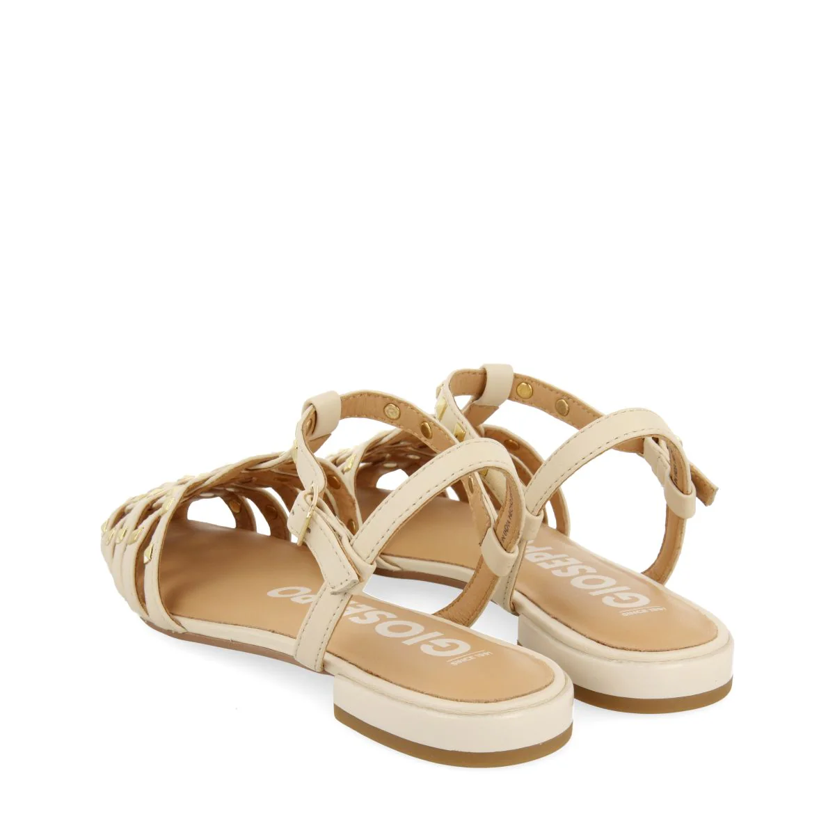 OFF-WHITE LEATHER CRAB-STYLE SANDALS WITH STUDS FOR WOMEN CANBY - Image 4