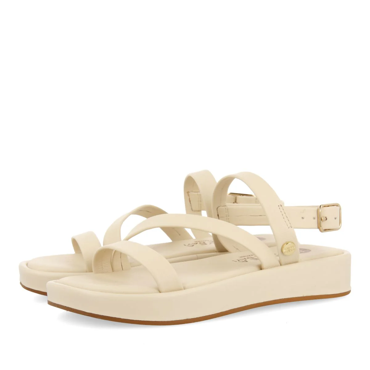 OFF-WHITE LEATHER SANDALS WITH STRAPS AND VOLUME SOLE FOR GIRL AND BOY COULEE - Image 2