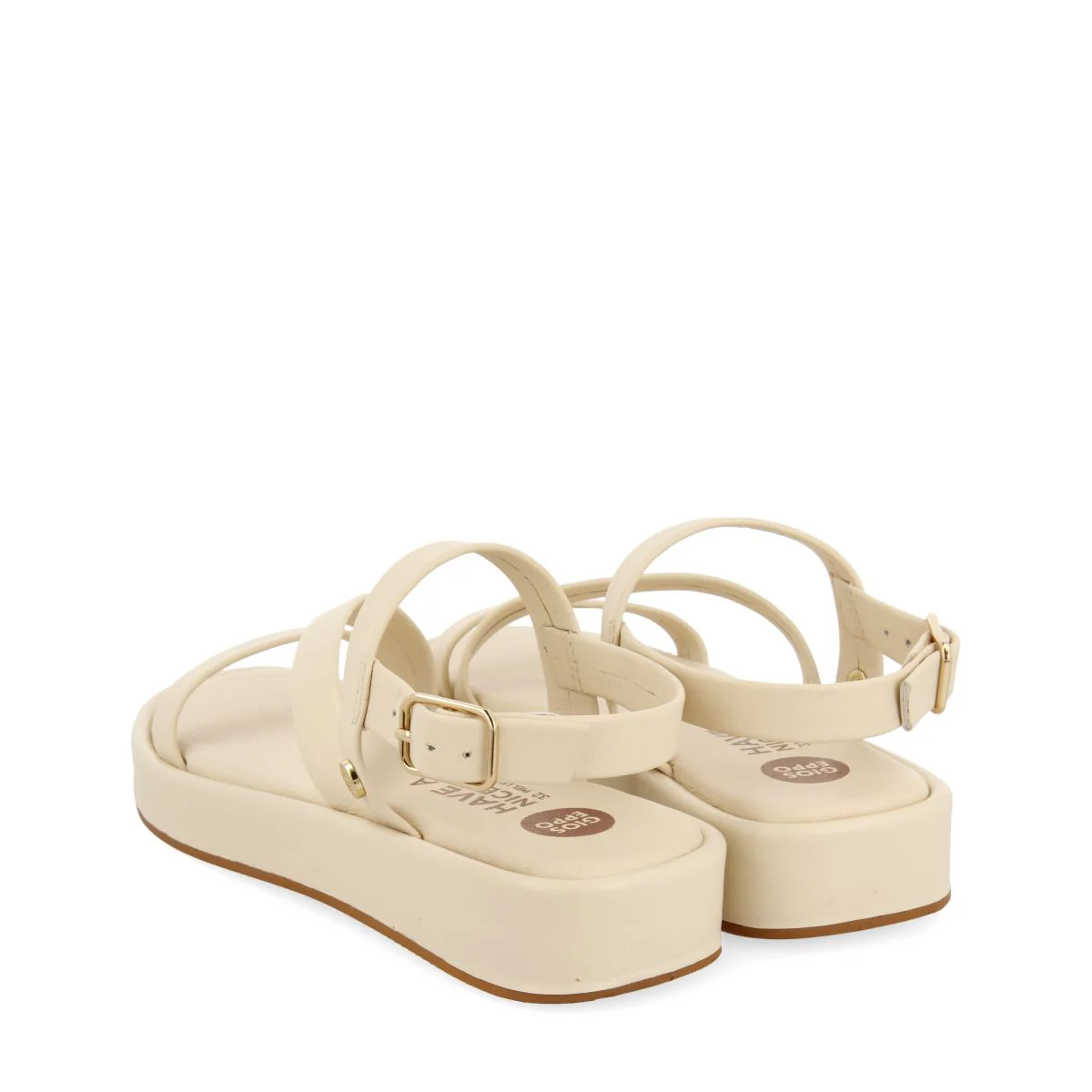 OFF-WHITE LEATHER SANDALS WITH STRAPS AND VOLUME SOLE FOR GIRL AND BOY COULEE - Image 3