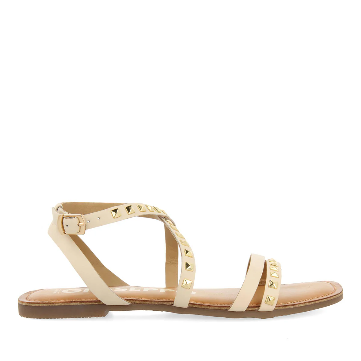 OFF-WHITE LEATHER SANDALS WITH STUDS FOR WOMEN MAIZI