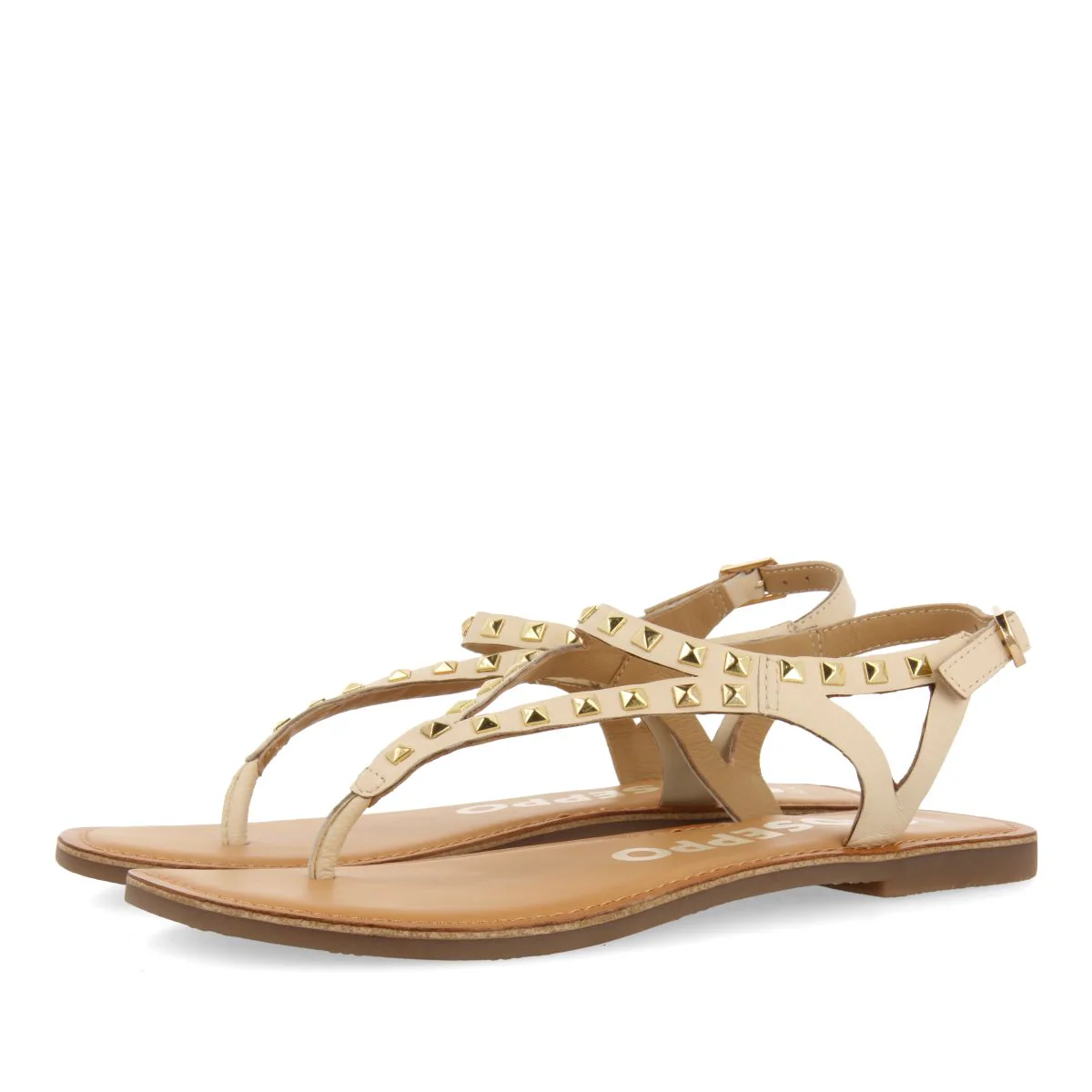 OFF-WHITE LEATHER SANDALS WITH STUDS FOR WOMEN TRILBY - Image 2