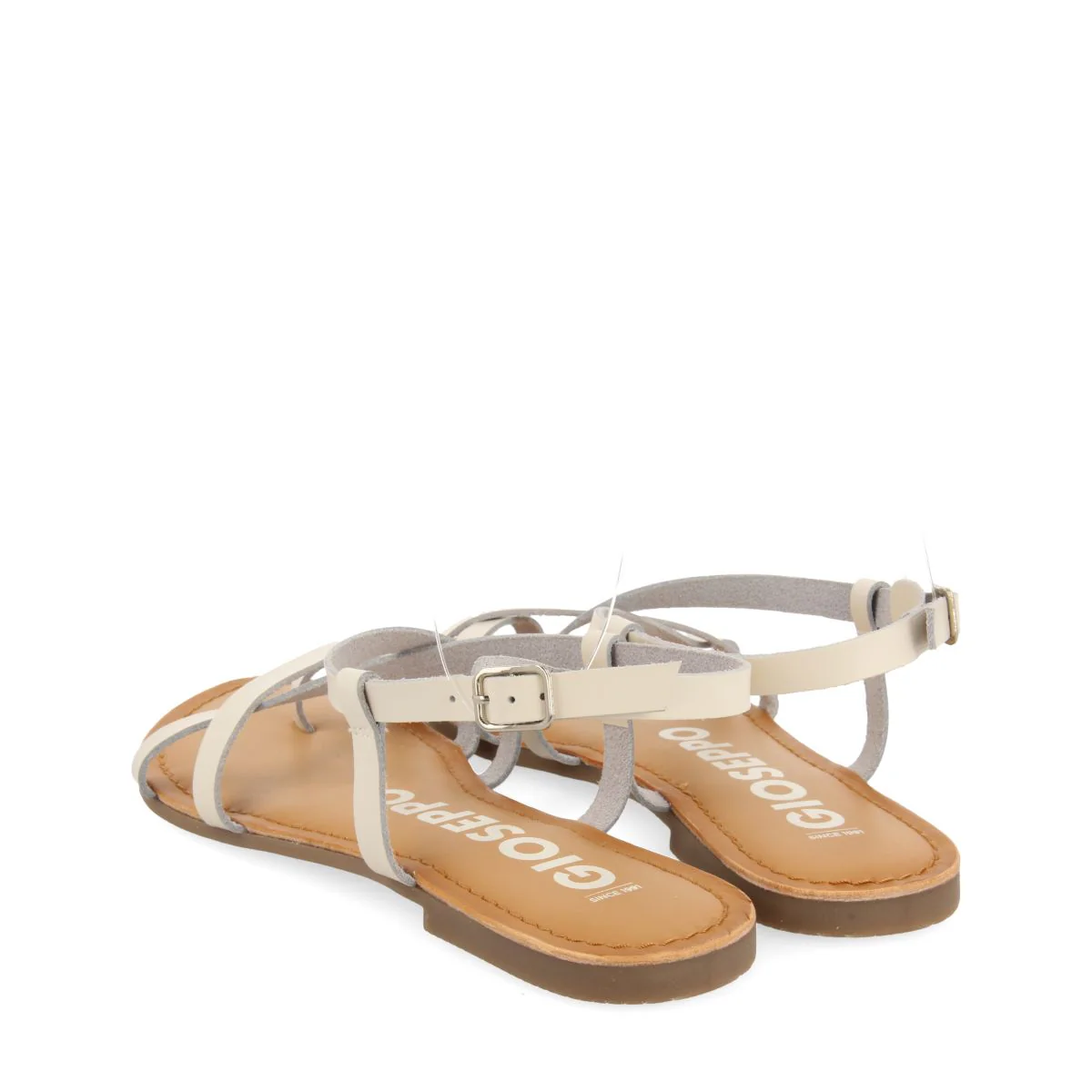OFF-WHITE LEATHER SANDALS WITH THIN STRAPS FOR WOMEN COURSAN - Image 3