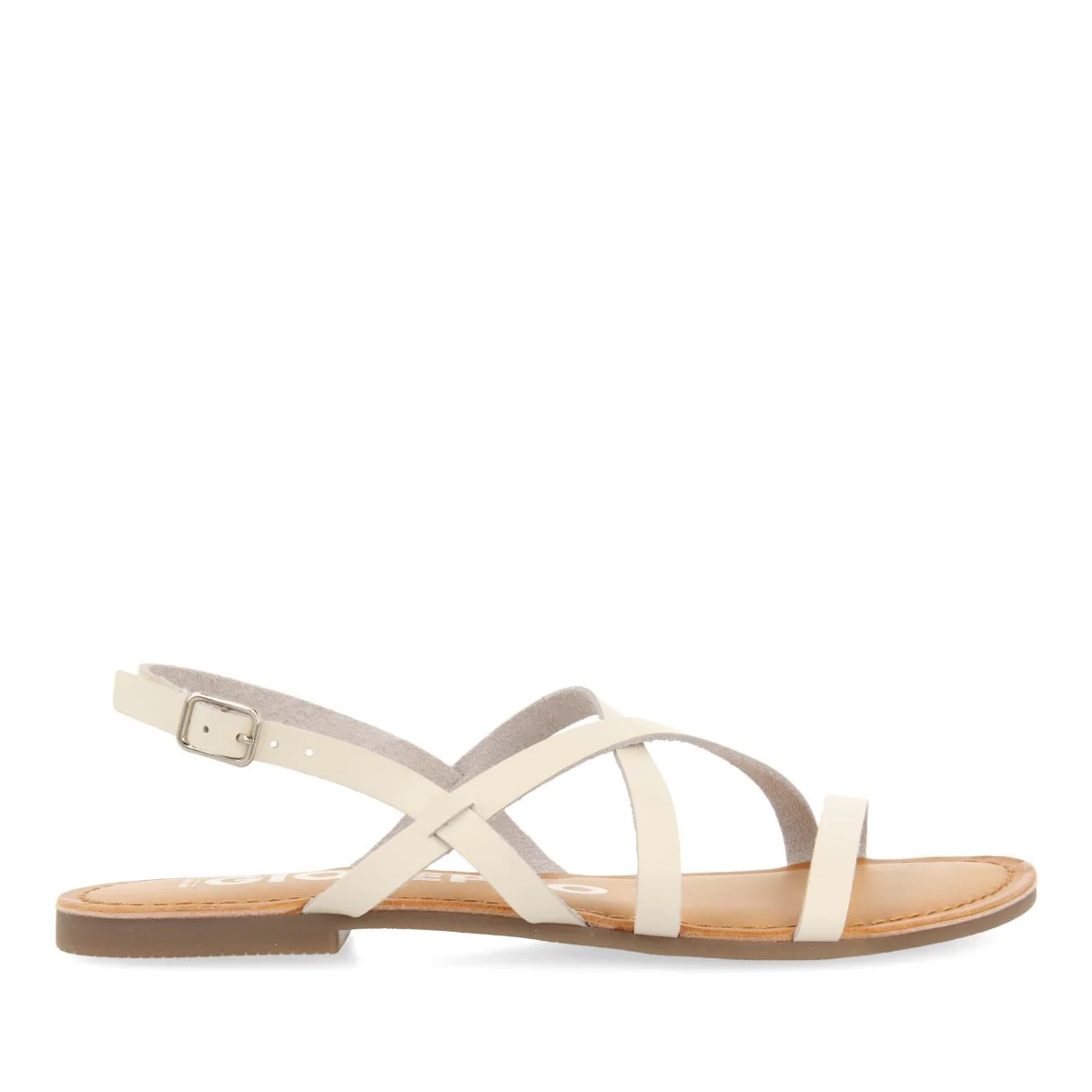 OFF-WHITE LEATHER SANDALS WITH THIN STRAPS FOR WOMEN DANIA