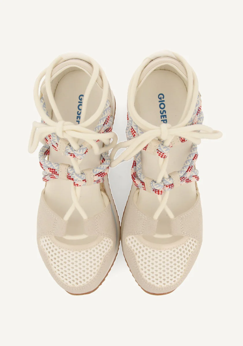 OFF-WHITE OPEN SNEAKERS ESPADRILLE STYLE WITH WEDGE FOR WOMEN IONA - Image 4