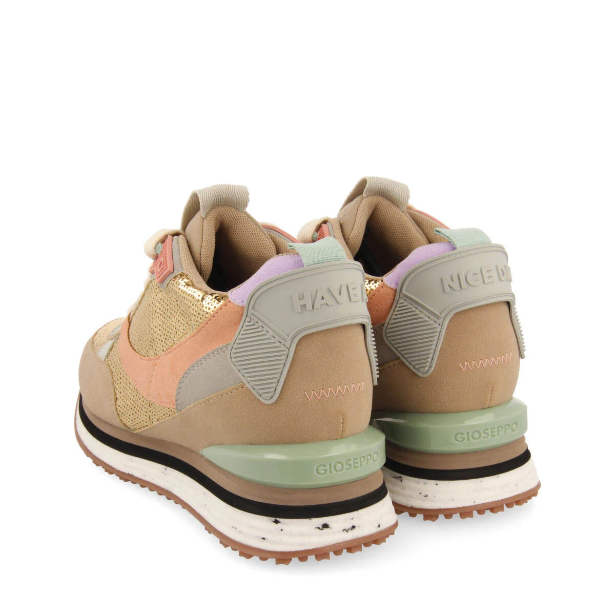 Okaton women's sneakers with gold sequins and inner wedges - Image 4