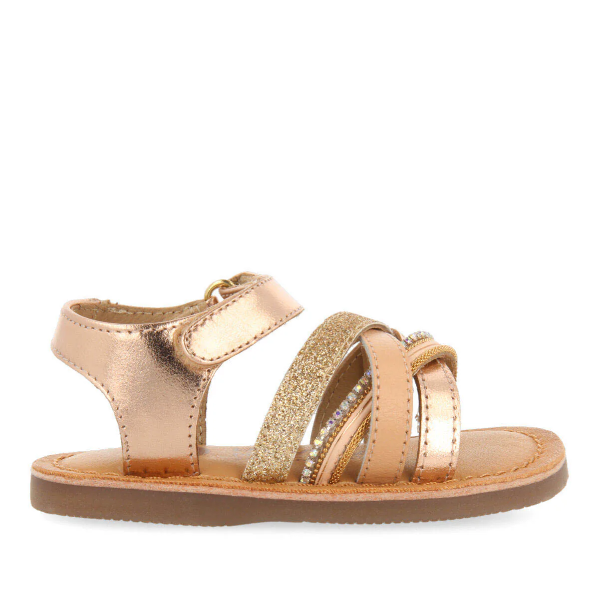 Olaya girls leather sandals withink details