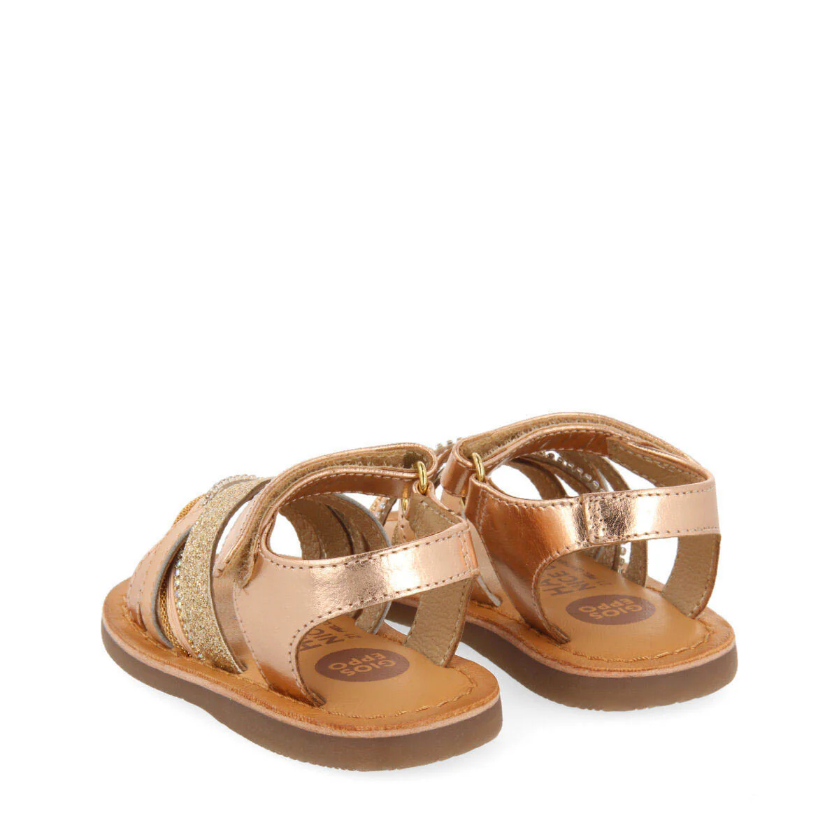 Olaya girls leather sandals withink details - Image 4