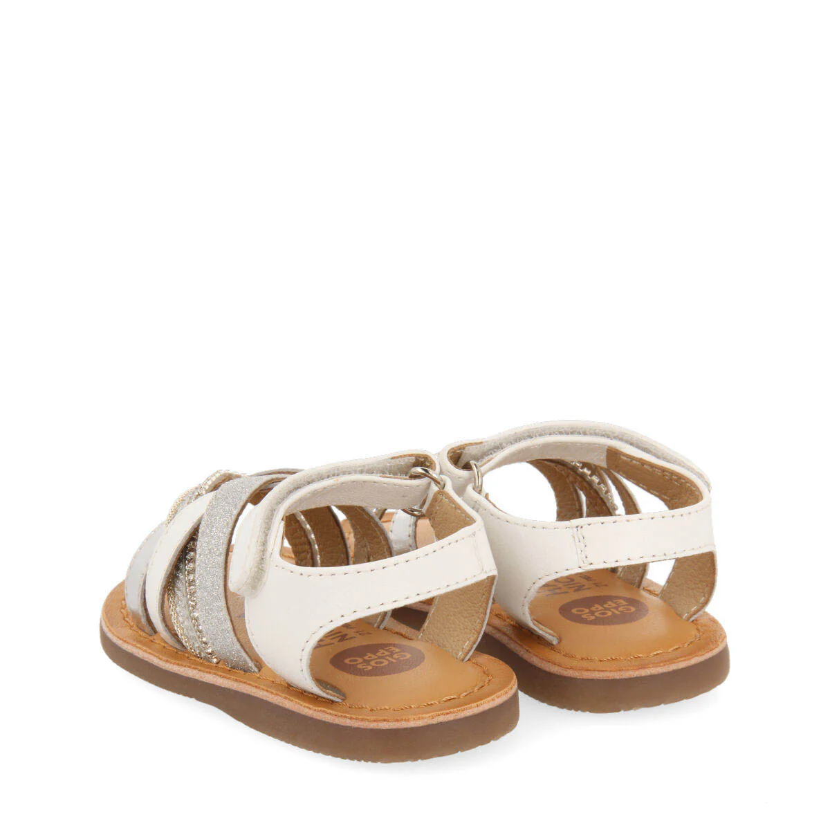 Olaya girls leather sandals with white details - Image 4