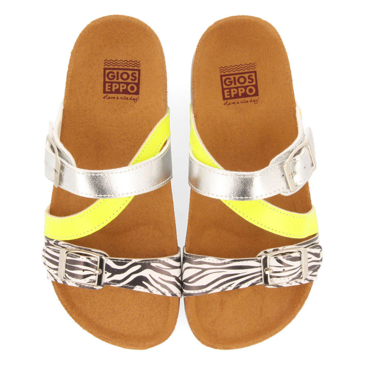 Onca girls multicoloured sandals with animalrint - Image 3