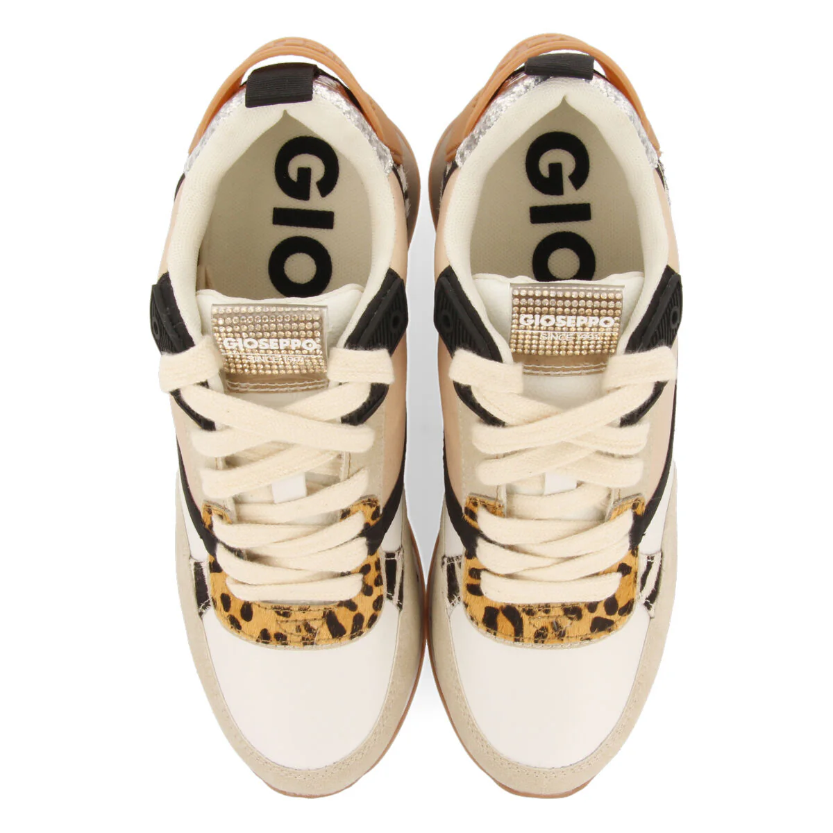 Onida women's white sneakers with mixed prints and inner wedges - Image 5