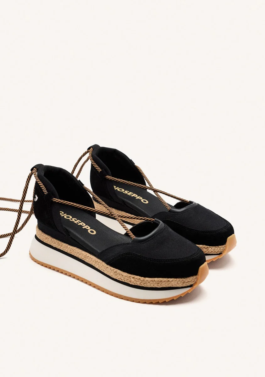 OPEN LEATHER PLATFORM RAFFIA SNEAKERS CHITTENDEN - Image 2
