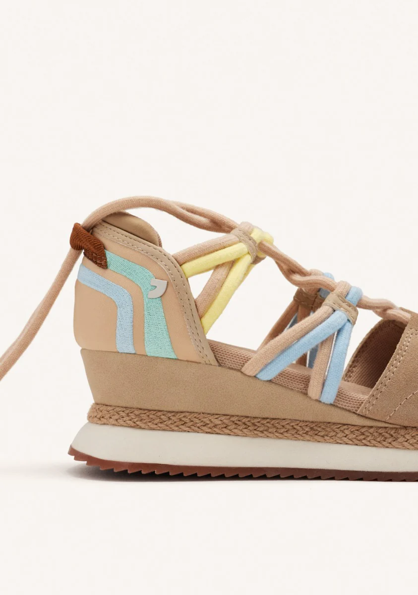 OPEN LEATHER WEDGE RAFFIA SNEAKERS BRIDPORT - Image 4