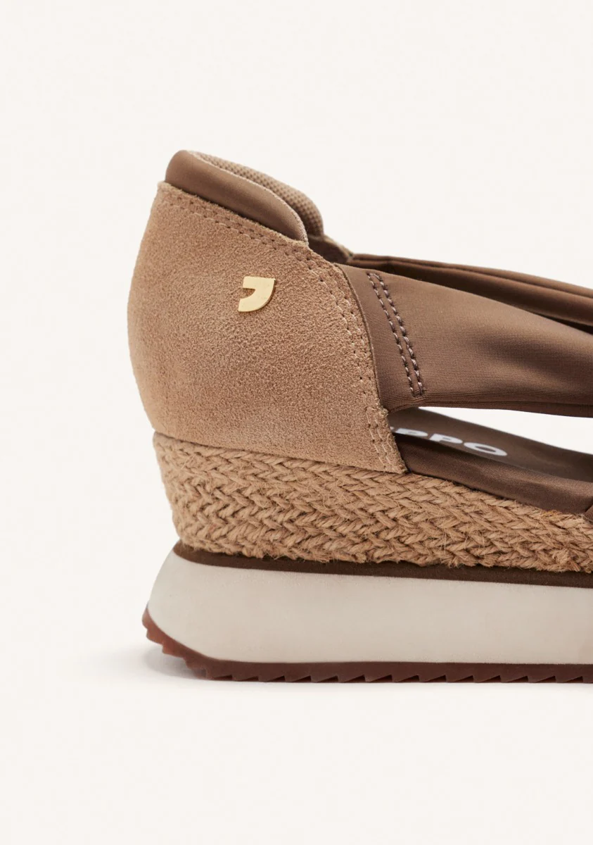 OPEN LEATHER WEDGE RAFFIA SNEAKERS DARLINGTON - Image 4