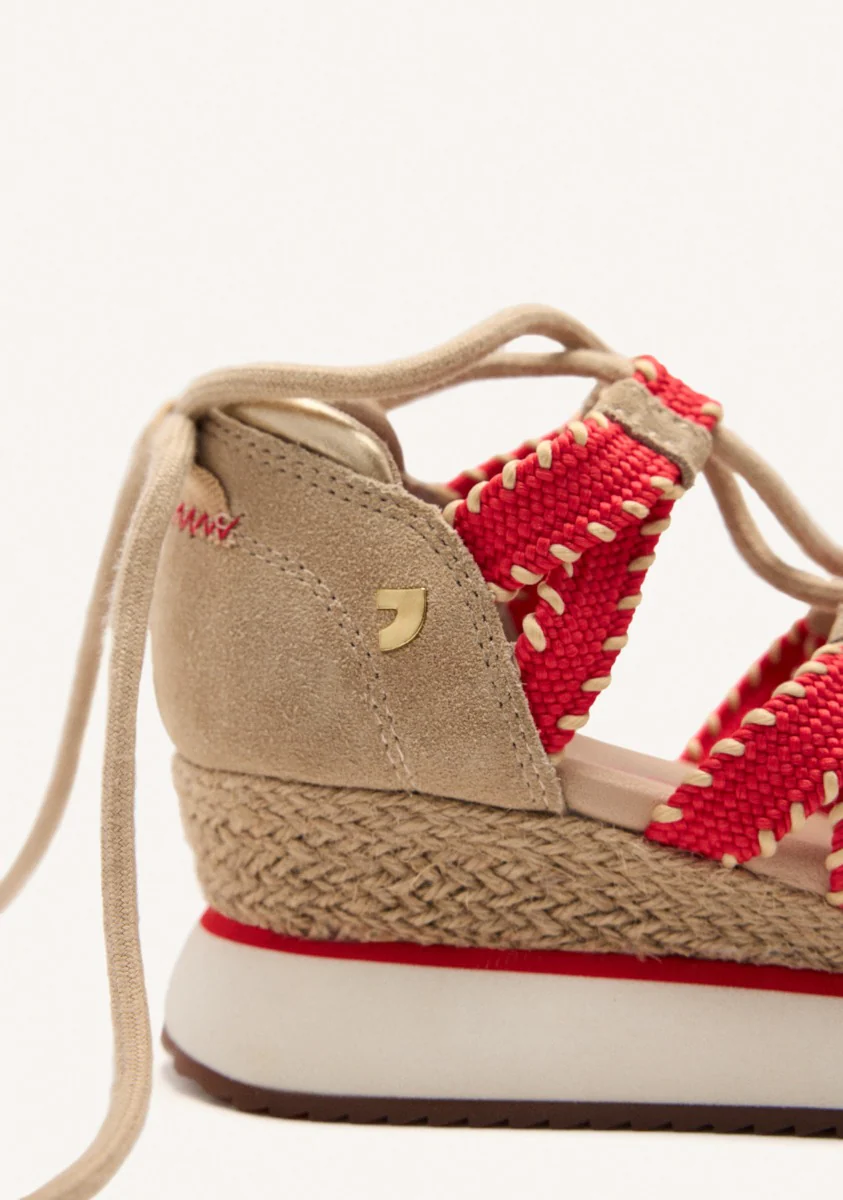 OPEN LEATHER WEDGE RAFFIA SNEAKERS GRISWOLD - Image 3