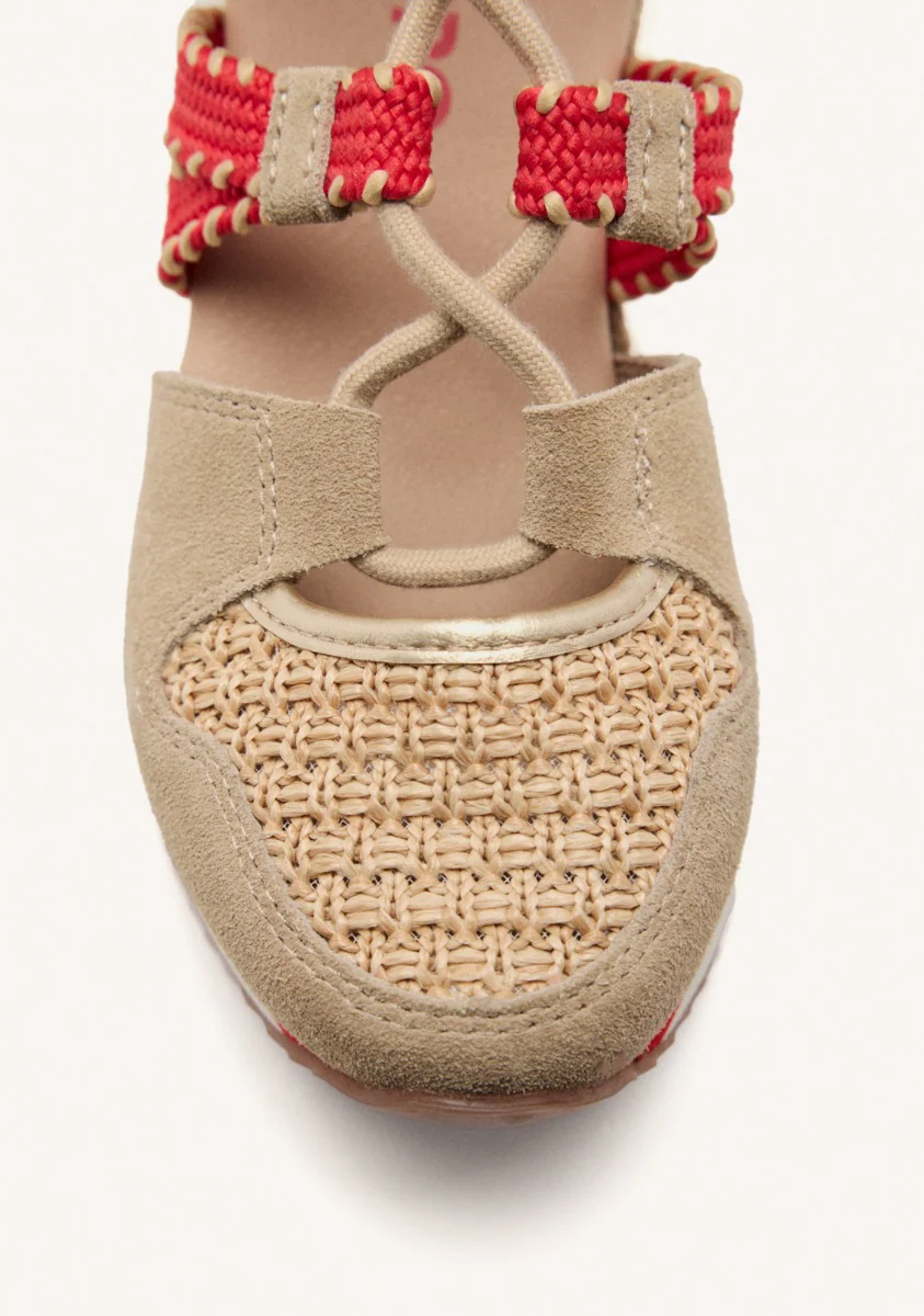 OPEN LEATHER WEDGE RAFFIA SNEAKERS GRISWOLD - Image 4