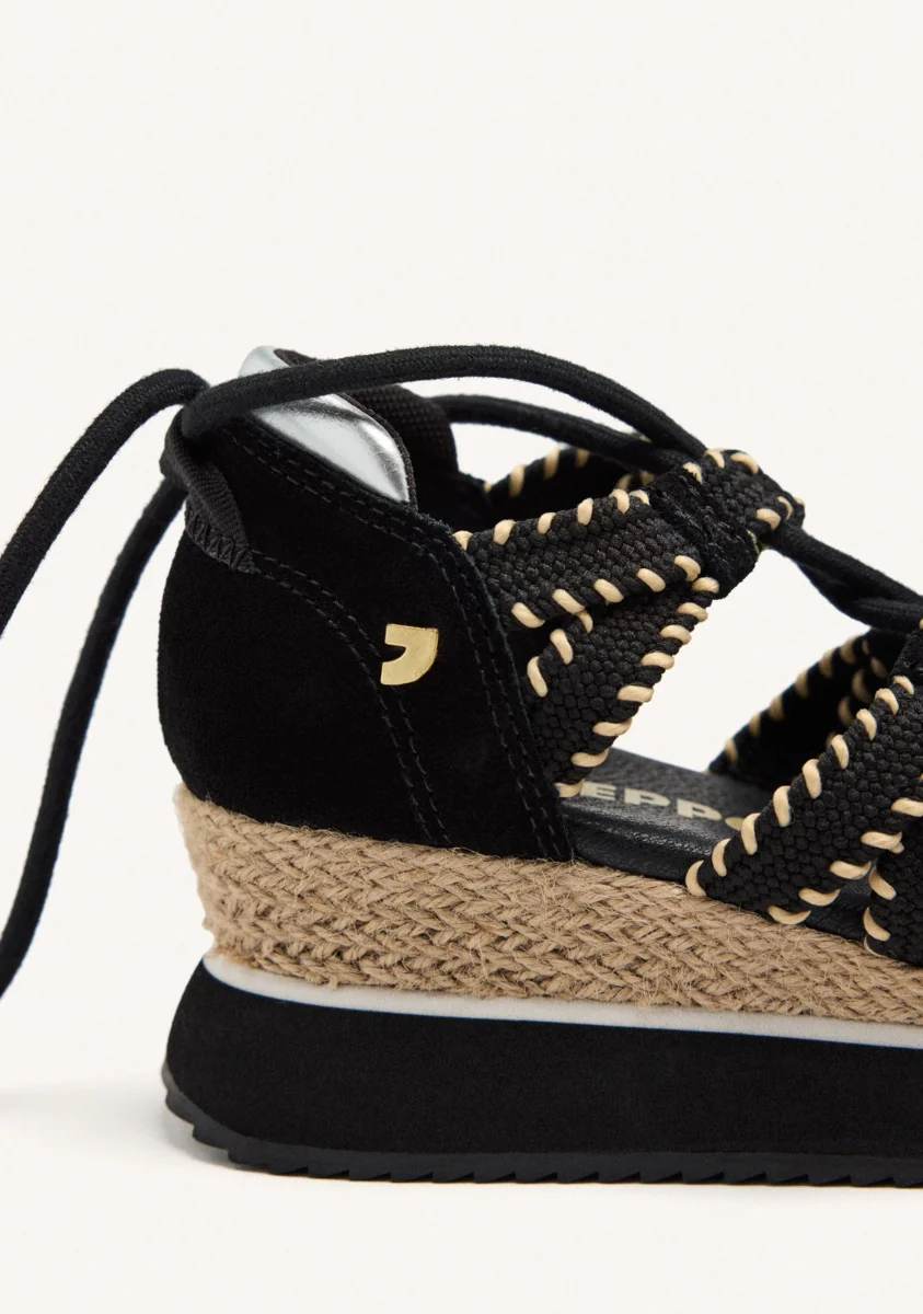 OPEN LEATHER WEDGE RAFFIA SNEAKERS GRISWOLD - Image 4