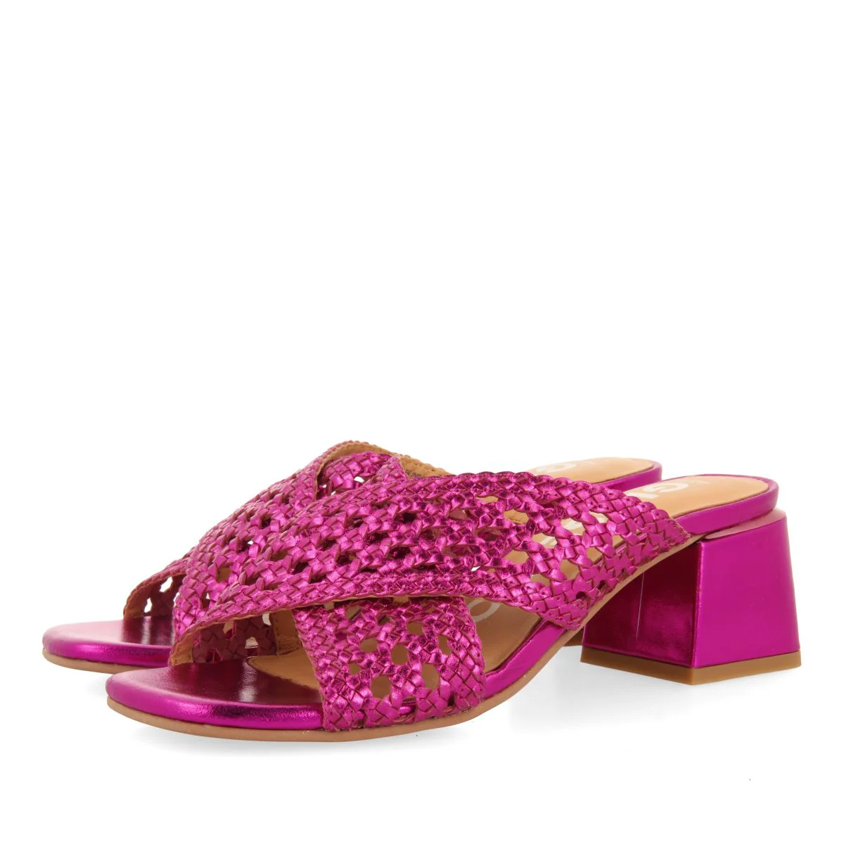 OPEN-TOE FUCHSIA SANDALS WITH BRAIDED DETAILS FOR WOMEN CLARCONA - Image 2