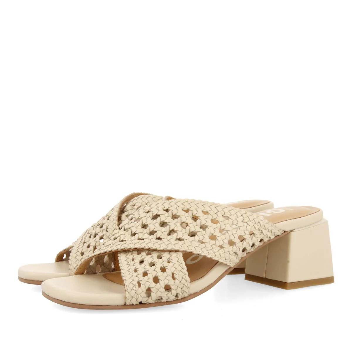 OPEN-TOE OFF-WHITE SANDALS WITH BRAIDED DETAILS FOR WOMEN CLARCONA - Image 2