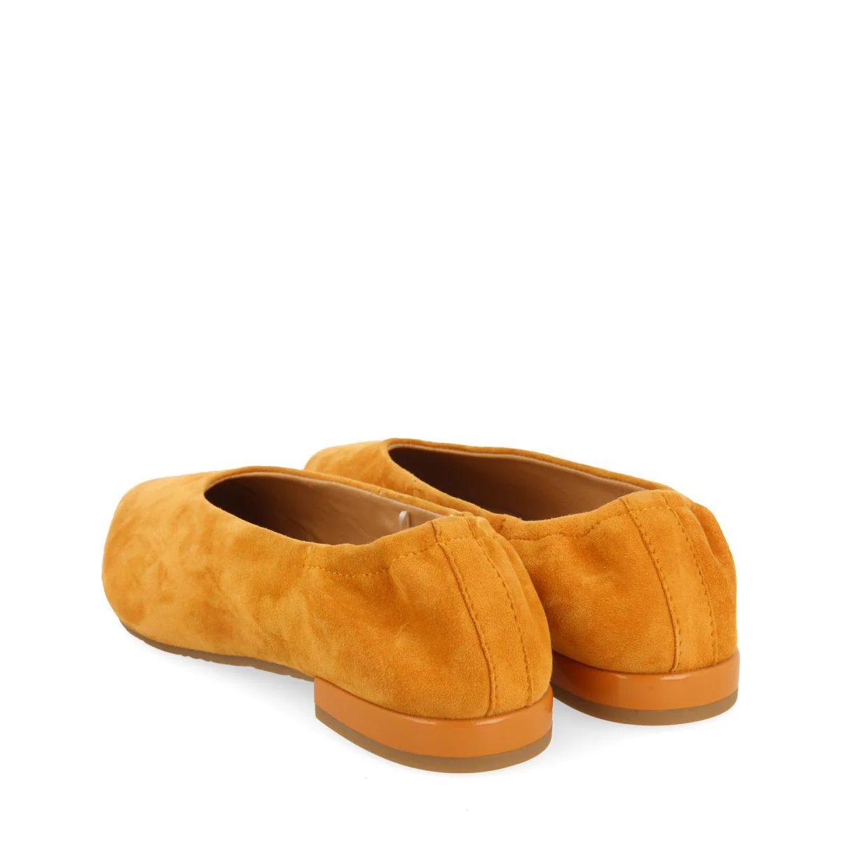 ORANGE LEATHER BALLERINAS WITH POINTED TOE AND RUFFLED HEEL FOR WOMEN GAGEAC - Image 4