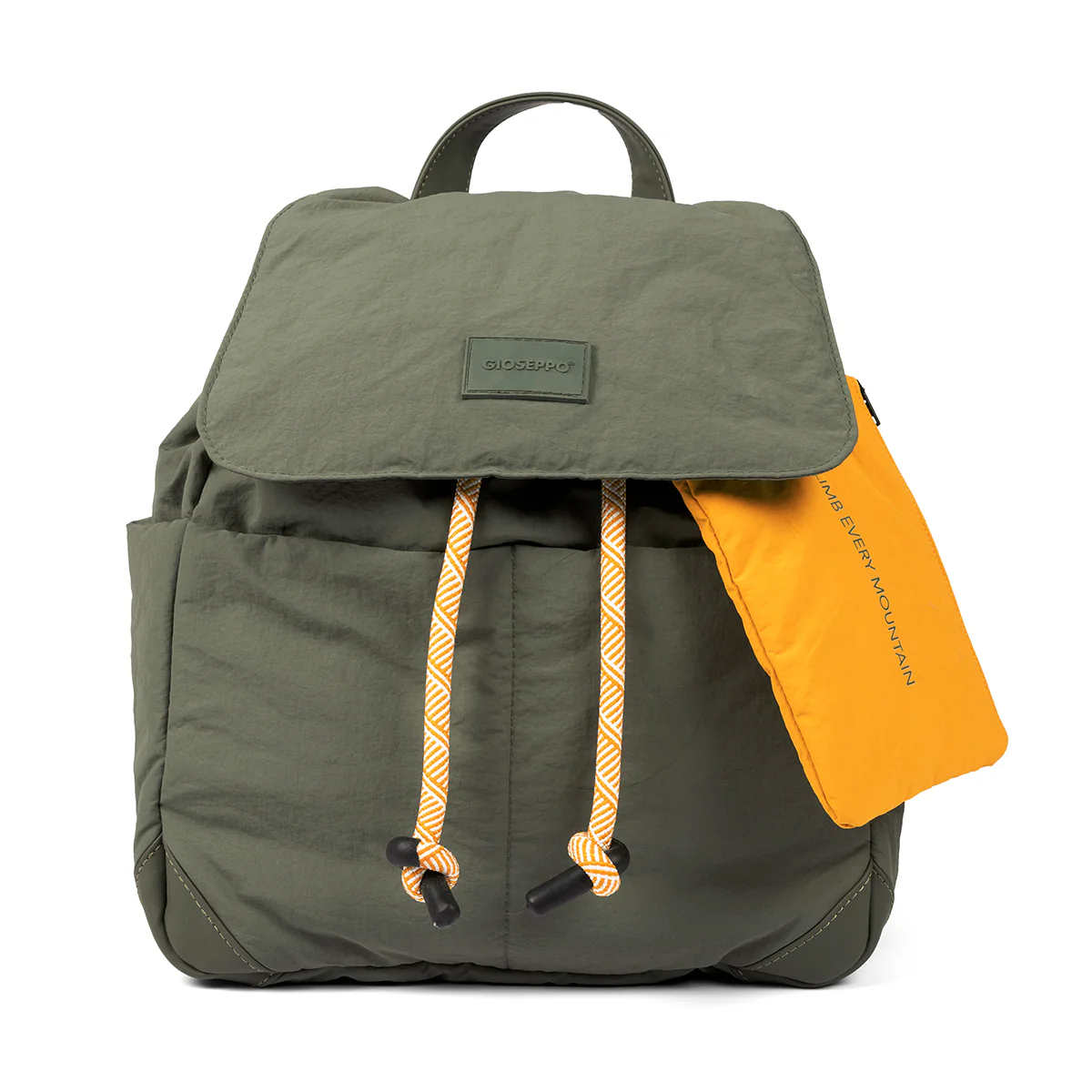Ortley quilted khaki backpack with pockets